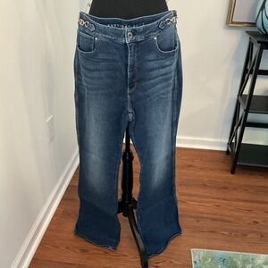 White House Black Market Dark Blue Flare Jeans HIGH RISE #5